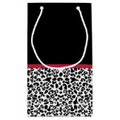Leopardガーリー Print Bright Red Ribbon With Name スモールペーパーバッグ (裏面)