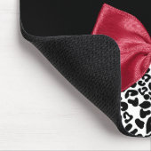 Leopardガーリー Print Bright Red Ribbon With Name マウスパッド (コーナー)