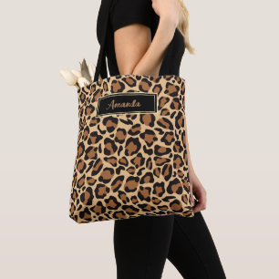 Leopardシームレスパターンあなたの名前をカスタムする トートバッグ