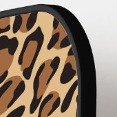 Leopardシームレスパターン名前をカスタムする ピックルボールラケット (左詳細)