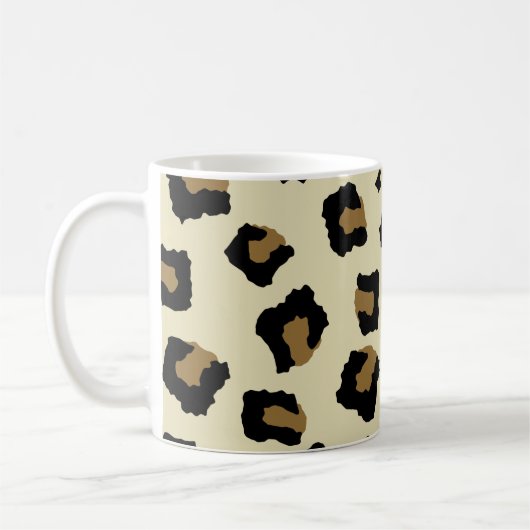 Leopardシームレスパターン コーヒーマグカップ (左)