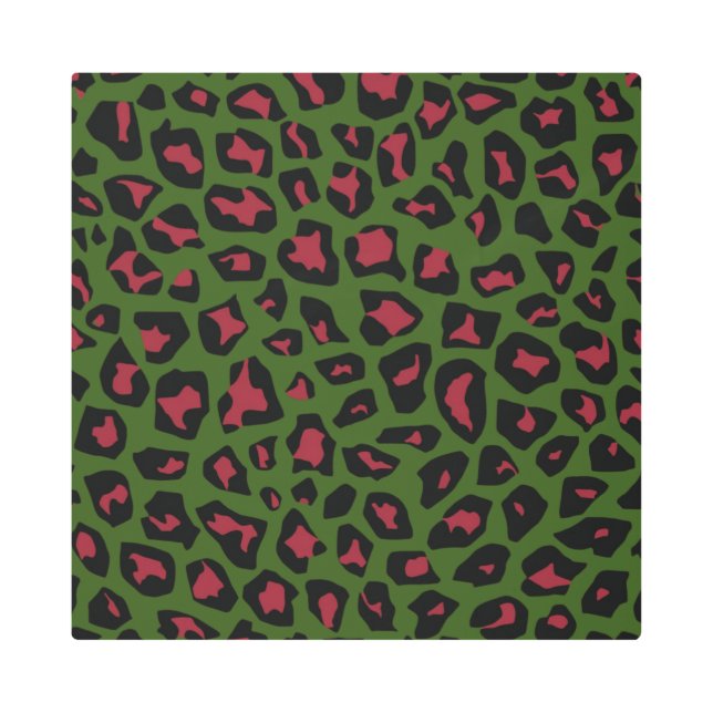 Leopardシームレスパターン メタルプリント (正面)