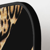 Leopardスタイリッシュアニマルプリント（任意の名前のPickleb） ピックルボールラケット (左詳細)