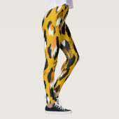Leopardテクスチャアニマルプリント背景 レギンス (右)