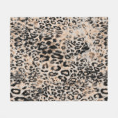 Leopardテクスチャ：野生動物パターン フリースブランケット (正面(横))
