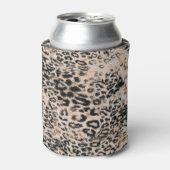 Leopardテクスチャ：野生動物パターン 缶クーラー (缶正面)