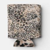 Leopardテクスチャ：野生動物パターン 缶クーラー (裏面)