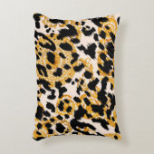 Leopardテクスチャ:金ゴールドバロック模様。 アクセントクッション (正面(垂直))