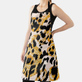 Leopardテクスチャ：金ゴールドバロック模様。 エプロン (インサイチュ)