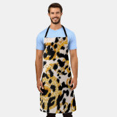 Leopardテクスチャ：金ゴールドバロック模様。 エプロン (着用した状態)