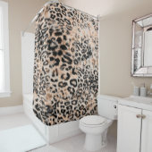 Leopardテクスチャ、Leopardアニマルプリントパターン シャワーカーテン (インサイチュ)