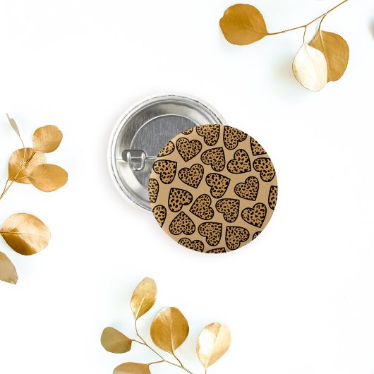 Leopardハートボタン 缶バッジ