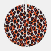 Leopardパタカラフルーン:シームレスデザイン。 ガラスオーナメント (裏面)