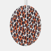 Leopardパタカラフルーン:シームレスデザイン。 ガラスオーナメント (正面右)