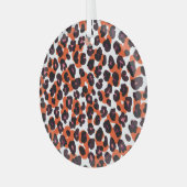 Leopardパタカラフルーン:シームレスデザイン。 ガラスオーナメント (正面左)