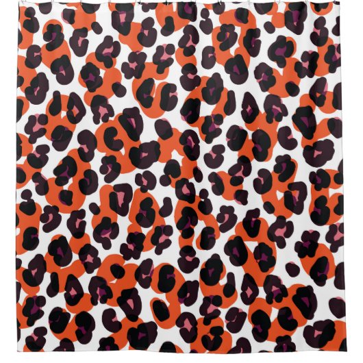 Leopardパタカラフルーン:シームレスデザイン。 シャワーカーテン (正面)