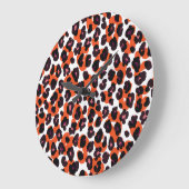 Leopardパタカラフルーン:シームレスデザイン。 ラージ壁時計 (傾斜)