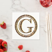 Leopardパターンレター"G" スタンダードカクテルナプキン (インサイチュ)