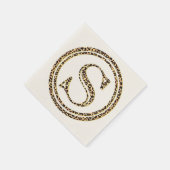 Leopardパターンレター"S" スタンダードカクテルナプキン (角)