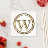 Leopardパターンレター"W" スタンダードカクテルナプキン (インサイチュ)