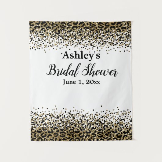 Leopardブライダルシャワー背景フォトブースプロップ タペストリー (正面)