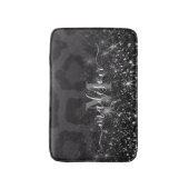 Leopardプリントとグリッター バスマット (正面縦)