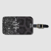Leopardプリントとグリッター ラゲッジタグ (正面横)