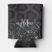 Leopardプリントとグリッター 缶クーラー (正面)