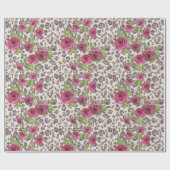 Leopardプリントとバラ ラッピングペーパー (フラット)