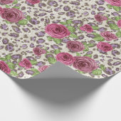Leopardプリントとバラ ラッピングペーパー (角)
