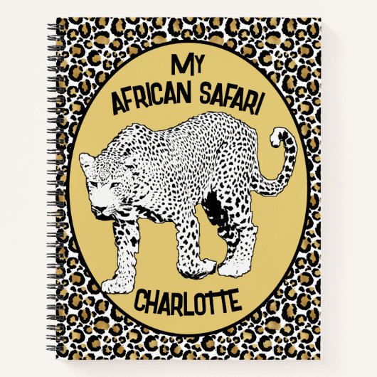 Leopardプリントオールオーバーデザインカスタム ノートブック (正面)