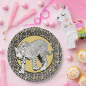 Leopardプリントオールオーバーデザイン ペーパープレート (パーティー)