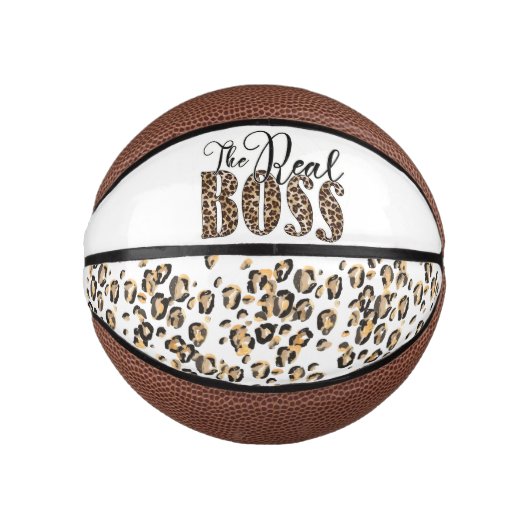Leopardプリントザ実在ボス ミニバスケットボール (正面)