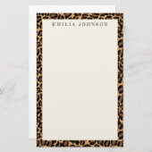 Leopardプリントテクスチャ |ステーショナーパーソナライズされたー 便箋 (正面/裏面)