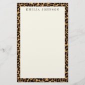 Leopardプリントテクスチャ |ステーショナーパーソナライズされたー 便箋 (正面)