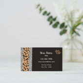 Leopardプリントハート 名刺 (スタンド正面)