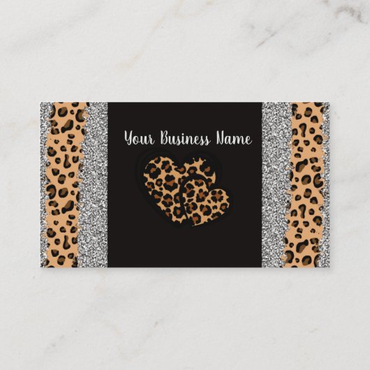 Leopardプリントハート 名刺 (裏面)
