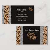 Leopardプリントハート 名刺 (正面/裏面)