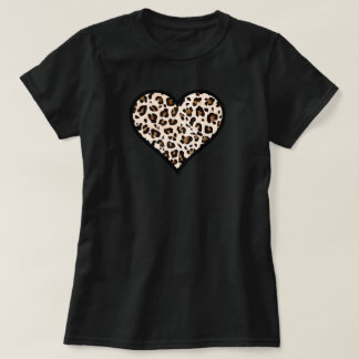 Leopardプリントハート Tシャツ