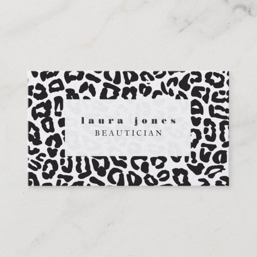 Leopardプリントファッションテンプレート 名刺 (正面)