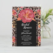 Leopardプリントフローラブライダルシャワー 招待状 (スタンド正面)