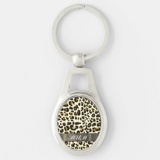 Leopardプリントママ文字 キーホルダー (正面)