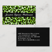 Leopardプリントモダンプロフェッショナル名刺 名刺 (正面/裏面)
