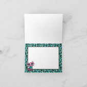 Leopardプリント子猫ノートカード カード (内部)