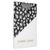 Leopardプリント白黒金ゴールド業務エレガント クリップボード (右)