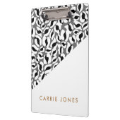 Leopardプリント白黒金ゴールド業務エレガント クリップボード (左)