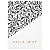 Leopardプリント白黒金ゴールド業務エレガント クリップボード (裏面)