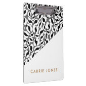 Leopardプリント白黒金ゴールド業務エレガント クリップボード (右)