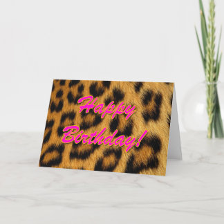 Leopardプリント誕生日カード カード