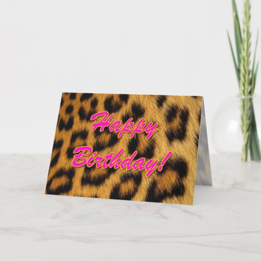 Leopardプリント誕生日カード カード (正面)